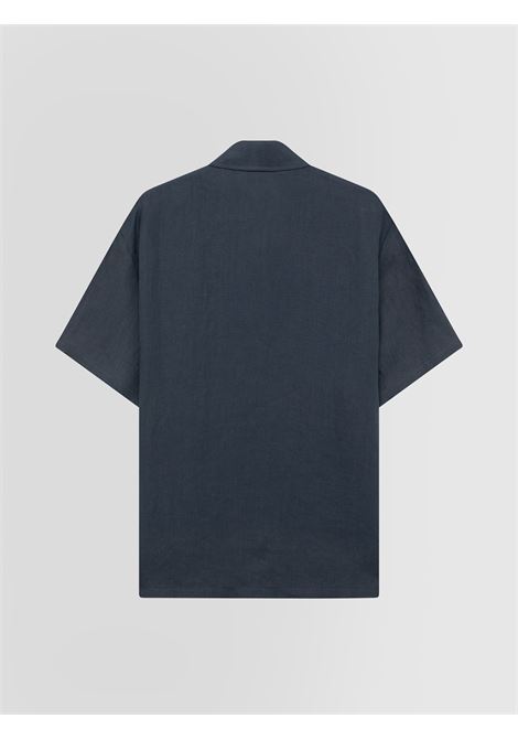 Alpha Studio camicia in lino blu a maniche corte ALPHA STUDIO | CAMICIE | AU-5375L1001